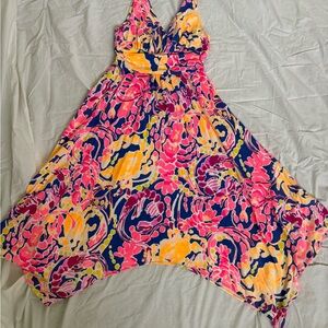 Lilly Pulitzer vibrant  Floral Sleeveless scarf Dress